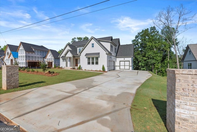 6750 Pannell Rd, Buford, GA 30518 - view of front of property featuring concrete driveway, a front yard, and a residential view