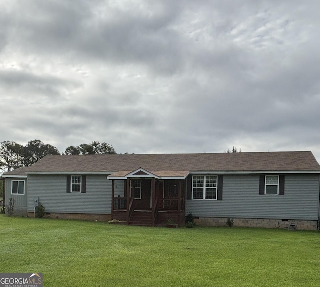 7191 Moontown Rd, Appling, GA 30802 - single story home with crawl space, a front lawn, and a porch
