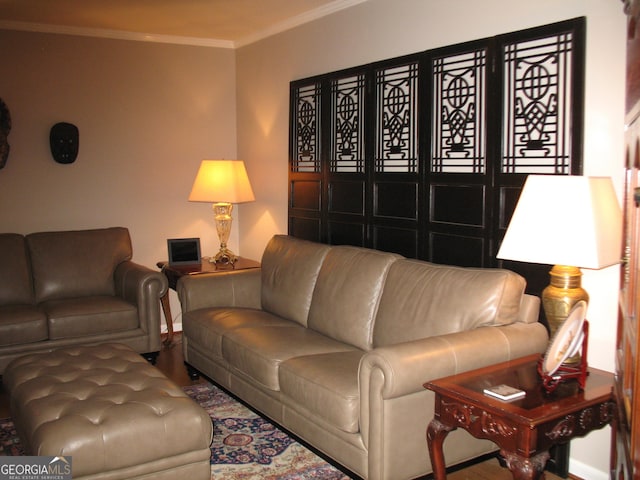 4098 Nancy Creek Way NE, Brookhaven, GA 30319 - living area with ornamental molding and wood finished floors