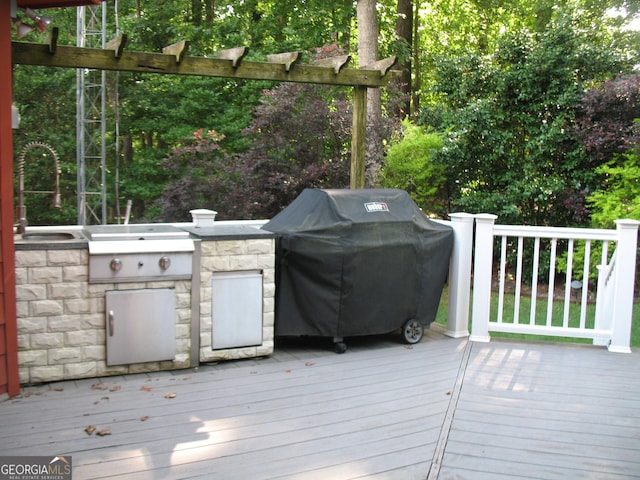 4098 Nancy Creek Way NE, Brookhaven, GA 30319 - deck featuring a sink and area for grilling