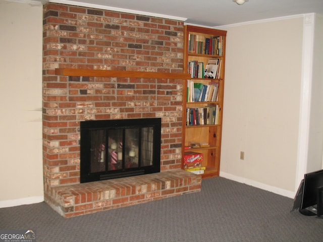4098 Nancy Creek Way NE, Brookhaven, GA 30319 - detailed view of a fireplace, carpet, and ornamental molding