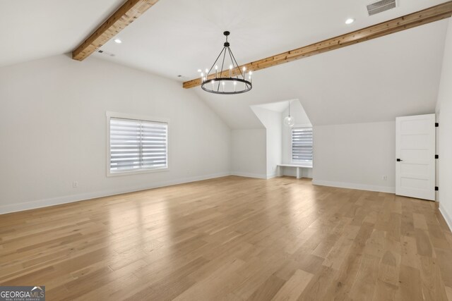 3735 Hamilton Mill Rd, Buford, GA 30519 - bonus room featuring a chandelier, light wood-style flooring, and recessed lighting