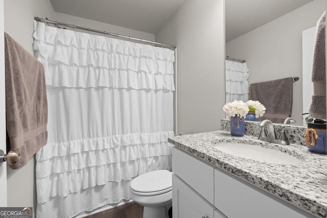 2046 Westbrook Rd, Commerce, GA 30530 - full bathroom with vanity and a shower with shower curtain