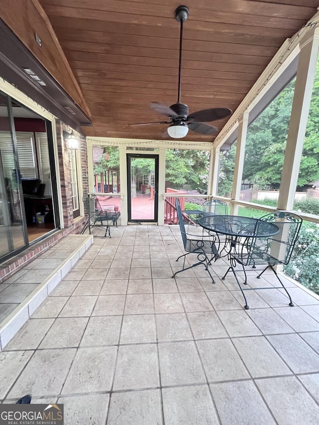 186 Kingston Rd, Colbert, GA 30628 - view of patio featuring a ceiling fan and outdoor dining space