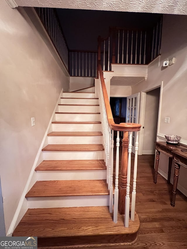 186 Kingston Rd, Colbert, GA 30628 - stairs featuring wood finished floors
