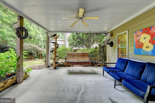 1640 Mount Mckinley Dr, Grayson, GA 30017 - view of patio / terrace featuring ceiling fan