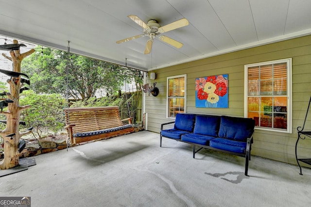 1640 Mount Mckinley Dr, Grayson, GA 30017 - sunroom featuring a ceiling fan and an outdoor hangout area