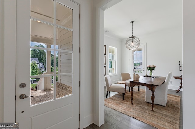 15755 Burdette Ct, Milton, GA 30004 - dining room with wood finished floors and baseboards