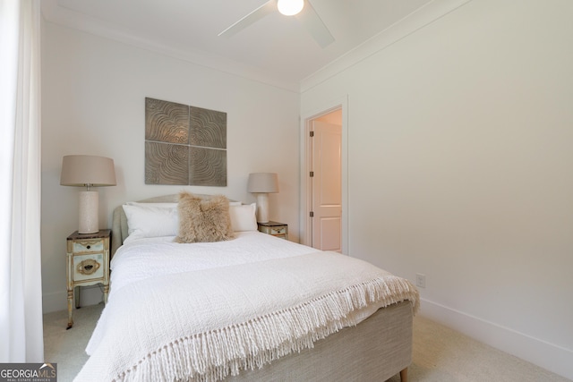 15755 Burdette Ct, Milton, GA 30004 - carpeted bedroom featuring ornamental molding and a ceiling fan