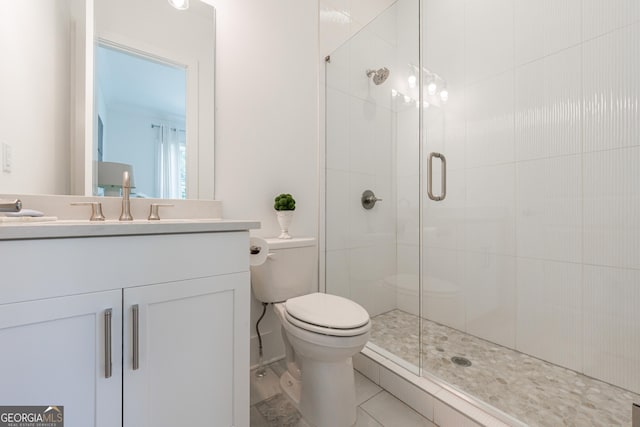 15755 Burdette Ct, Milton, GA 30004 - full bathroom featuring a stall shower and vanity