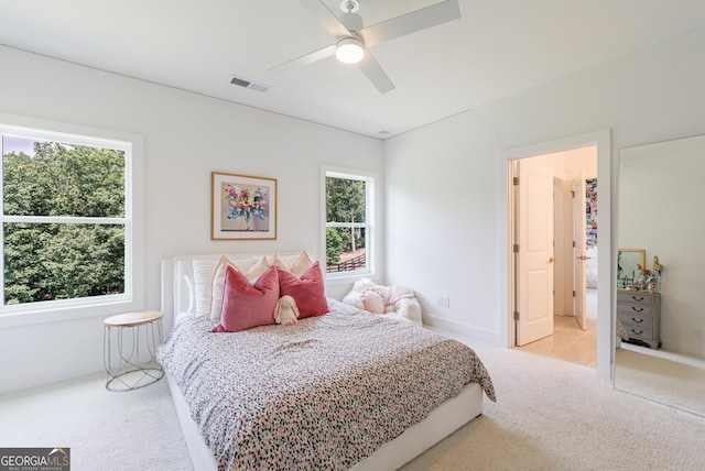 15755 Burdette Ct, Milton, GA 30004 - bedroom featuring carpet, multiple windows, and ceiling fan