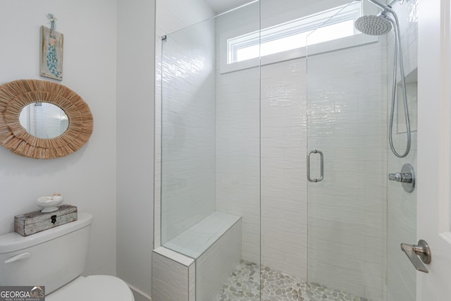 15755 Burdette Ct, Milton, GA 30004 - bathroom featuring toilet and a stall shower