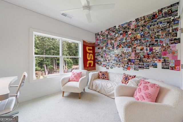 15755 Burdette Ct, Milton, GA 30004 - carpeted office featuring ceiling fan