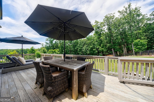 15755 Burdette Ct, Milton, GA 30004 - wooden deck featuring outdoor dining space