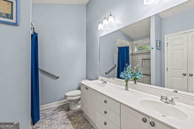 5832 Sycamore Ridge Dr, Sugar Hill, GA 30518 - full bathroom featuring double vanity and tiled shower