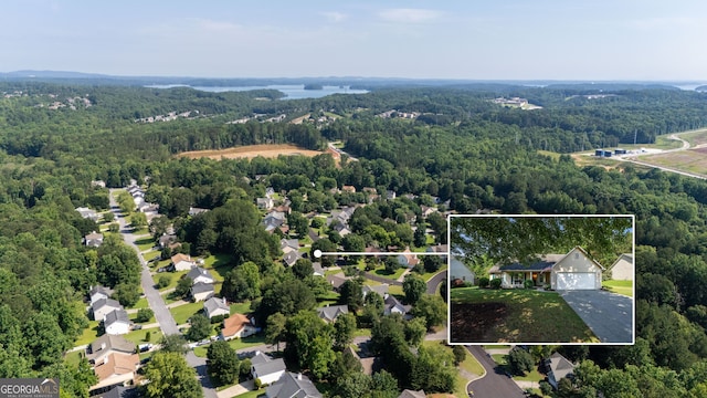 5832 Sycamore Ridge Dr, Sugar Hill, GA 30518 - aerial view of property's location with a forest and property parcel outlined