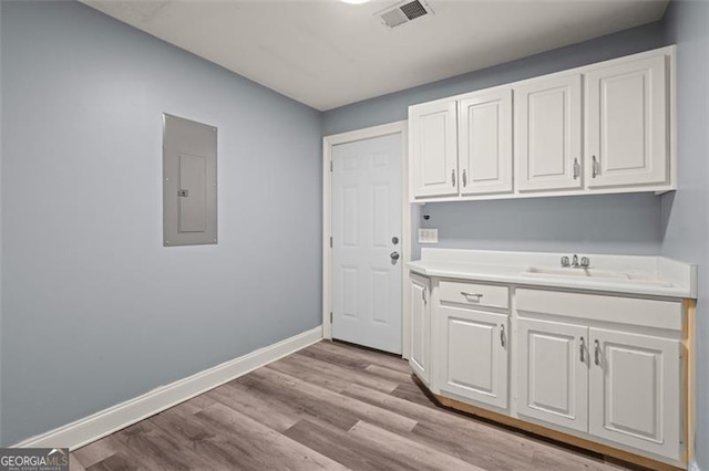 2333 Old Newnan Rd, Carrollton, GA 30116 - washroom with electric panel and light wood-style flooring