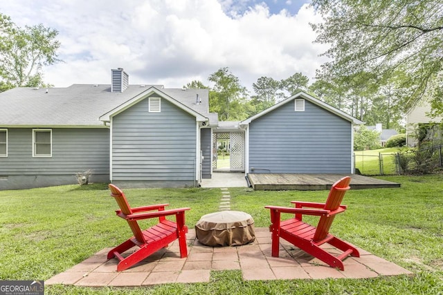 632 Chastain Pl, Macon, GA 31210 - view of patio with a fire pit and a deck