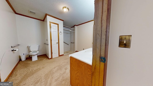 26 Ben Blvd, Swainsboro, GA 30401 - bathroom featuring ornamental molding, a shower, and vanity