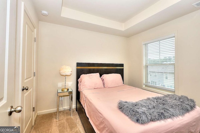 1306 Harris Way, Brookhaven, GA 30319 - bedroom featuring a tray ceiling and carpet flooring