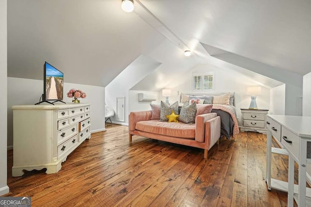 627 Apache Trl, Woodstock, GA 30189 - bedroom featuring wood-type flooring and lofted ceiling