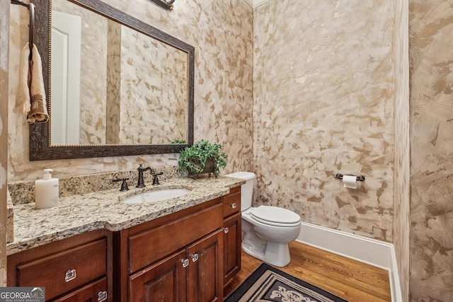3410 Enclave Mill Ct, Dacula, GA 30019 - bathroom with vanity and wood finished floors
