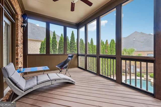 3410 Enclave Mill Ct, Dacula, GA 30019 - sunroom with ceiling fan