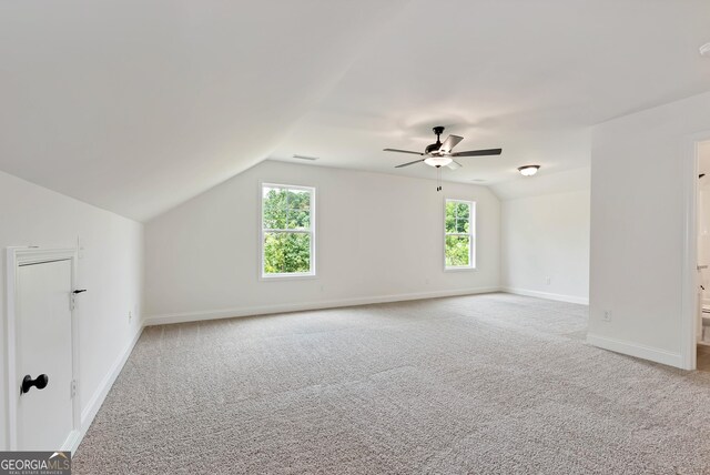 797 Ode Peppers Rd, Winder, GA 30680 - bonus room featuring carpet, vaulted ceiling, and ceiling fan