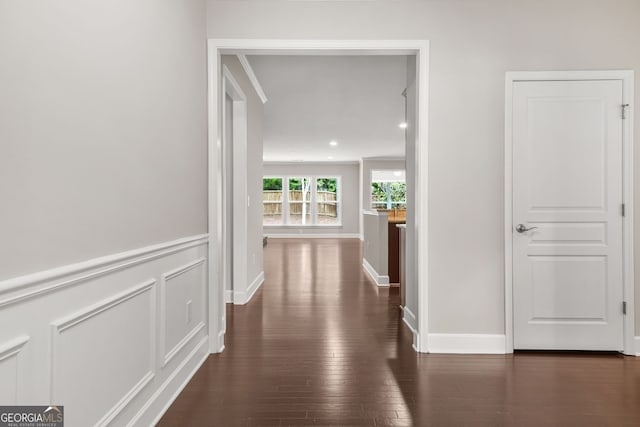 728 Lorimore Pass, Canton, GA 30115 - corridor featuring dark wood-type flooring and recessed lighting