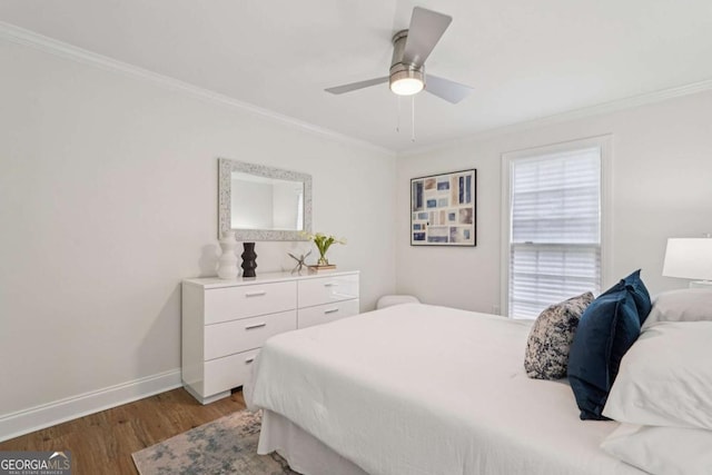 1166 Booth Rd SW Unit 301, Marietta, GA 30008 - bedroom with ornamental molding, wood finished floors, and a ceiling fan