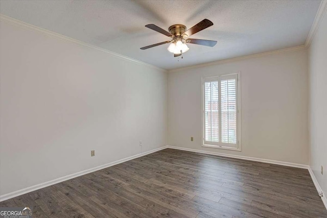 6851 Roswell Rd Unit G20, Sandy Springs, GA 30328 - spare room featuring healthy amount of natural light, dark wood-type flooring, ceiling fan, and crown molding