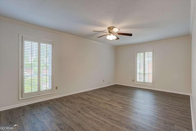 6851 Roswell Rd Unit G20, Sandy Springs, GA 30328 - spare room with ceiling fan, dark wood-style flooring, and ornamental molding