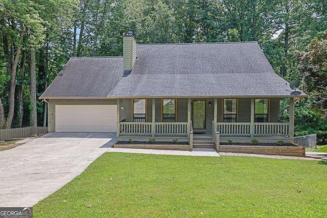 680 Spirit Falls Way, Johns Creek, GA 30022 - view of front of property featuring a garage, a porch, driveway, and a chimney