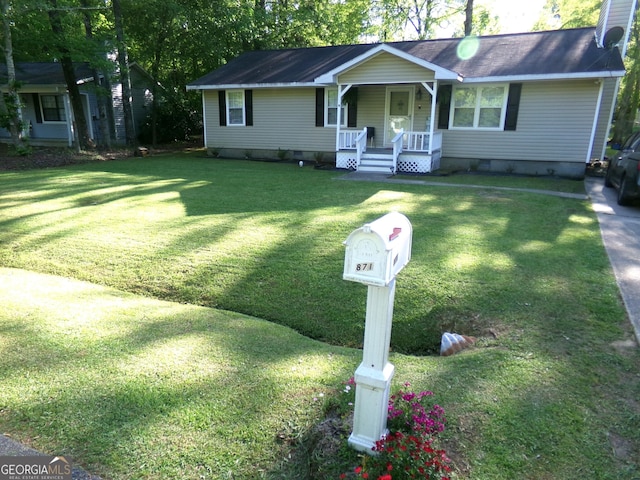 871 Chisholm Trl, Macon, GA 31220 - ranch-style home featuring crawl space, a porch, and a front lawn
