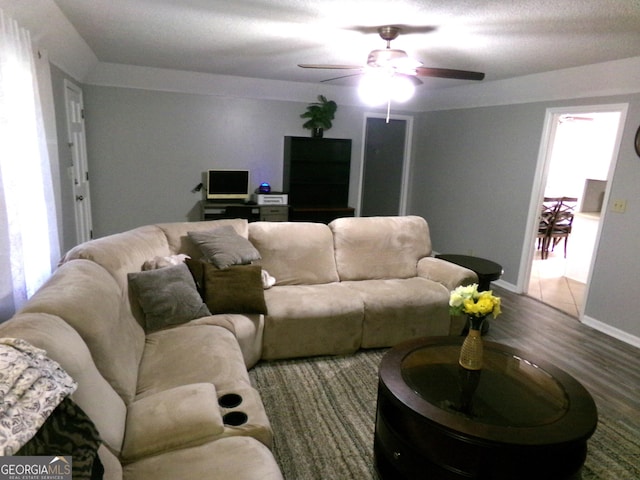 871 Chisholm Trl, Macon, GA 31220 - living area with ceiling fan and wood finished floors