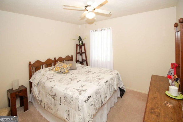 125 Pebble Beach Ct, Atlanta, GA 30349 - bedroom with light colored carpet and a ceiling fan