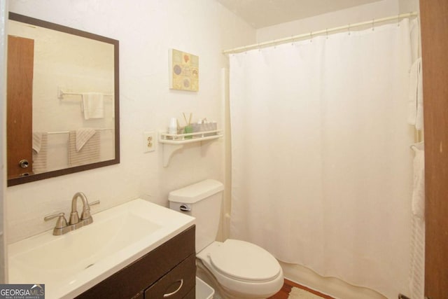 125 Pebble Beach Ct, Atlanta, GA 30349 - bathroom with vanity and a shower with shower curtain