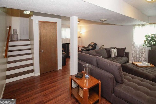 125 Pebble Beach Ct, Atlanta, GA 30349 - living room featuring wood finished floors and stairway