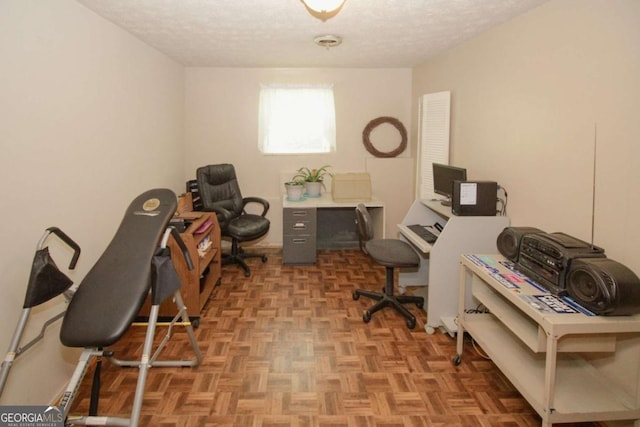 125 Pebble Beach Ct, Atlanta, GA 30349 - office area with a textured ceiling