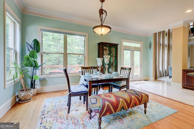 805 Cog Hl, Mcdonough, GA 30253 - dining room with crown molding and wood finished floors