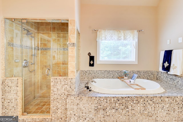 805 Cog Hl, Mcdonough, GA 30253 - bathroom featuring a stall shower and a bath