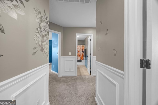 89 Crestview Dr, Guyton, GA 31312 - hall featuring carpet floors and wainscoting