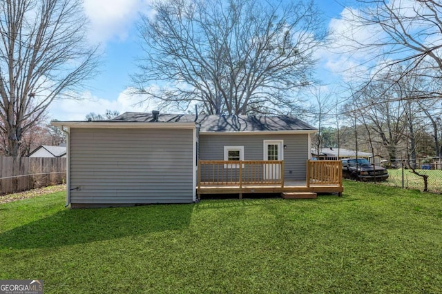 5153 Westbrook Pl, Union City, GA 30291 - back of property with a wooden deck and a fenced backyard