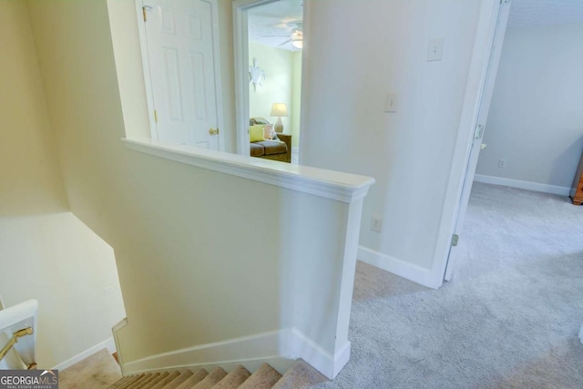 2557 Avery Park Cir, Atlanta, GA 30360 - stairway featuring carpet floors and ceiling fan