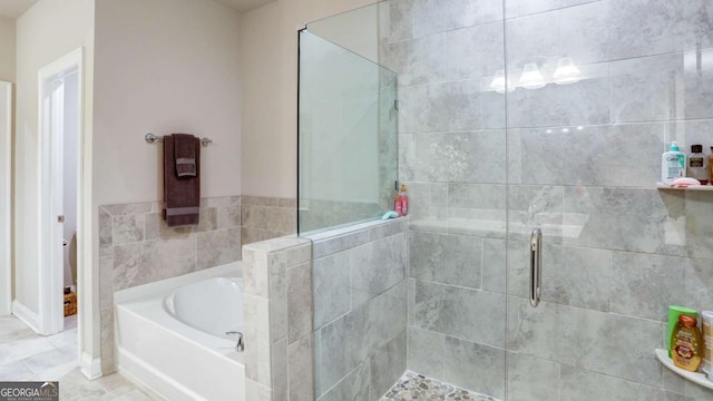 8325 Post Oak Ln, Gainesville, GA 30506 - bathroom featuring a stall shower and a garden tub