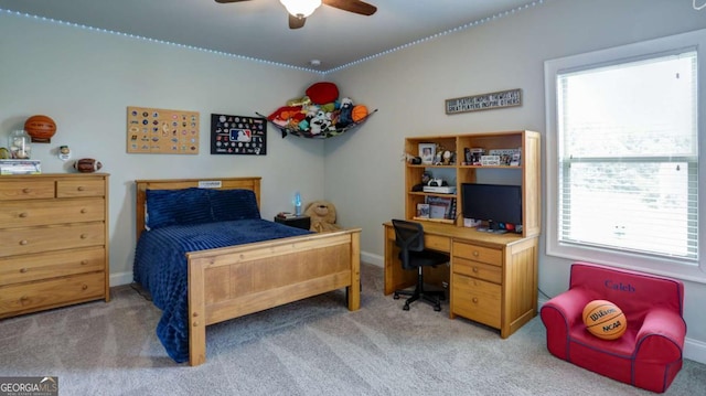 8325 Post Oak Ln, Gainesville, GA 30506 - carpeted bedroom with multiple windows and a ceiling fan
