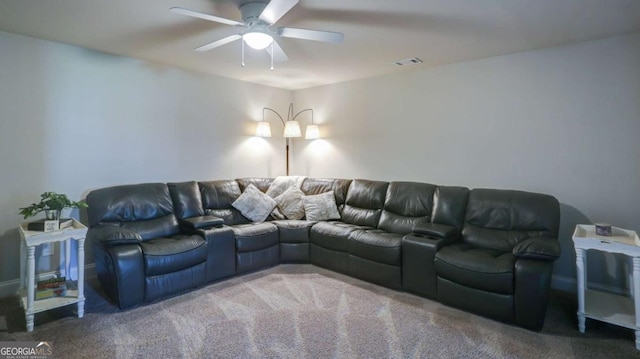 8325 Post Oak Ln, Gainesville, GA 30506 - living area with carpet flooring and a ceiling fan