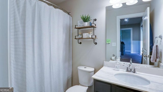 8325 Post Oak Ln, Gainesville, GA 30506 - full bathroom with vanity and a shower with shower curtain