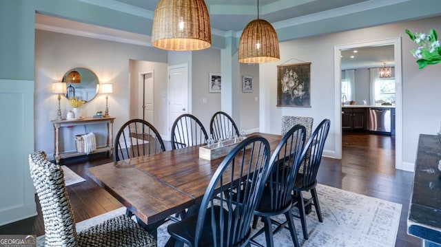 8325 Post Oak Ln, Gainesville, GA 30506 - dining area with wood finished floors and baseboards