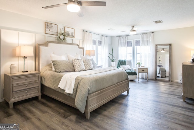 313 White Pine Highway, Nicholls, GA 31554 - bedroom featuring dark wood-style flooring and ceiling fan